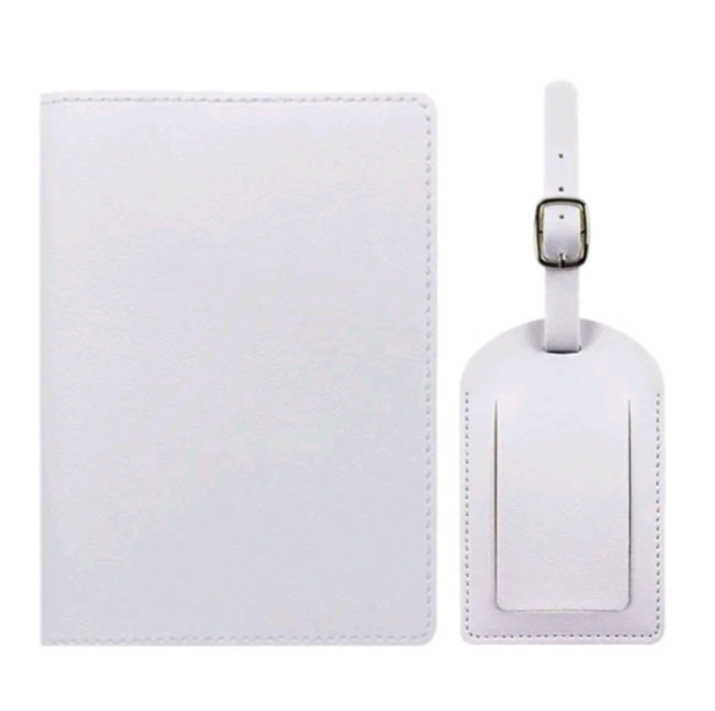 Free Custom Name Passport Cover and Luggage Tag (White)