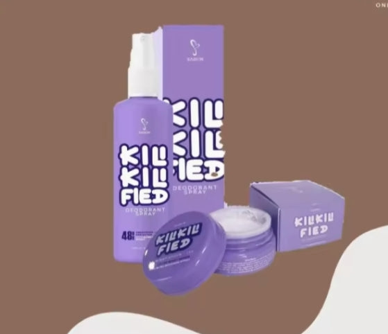 Saskin Kili Kili Fied Whitening Deo Spray 60ml and cream