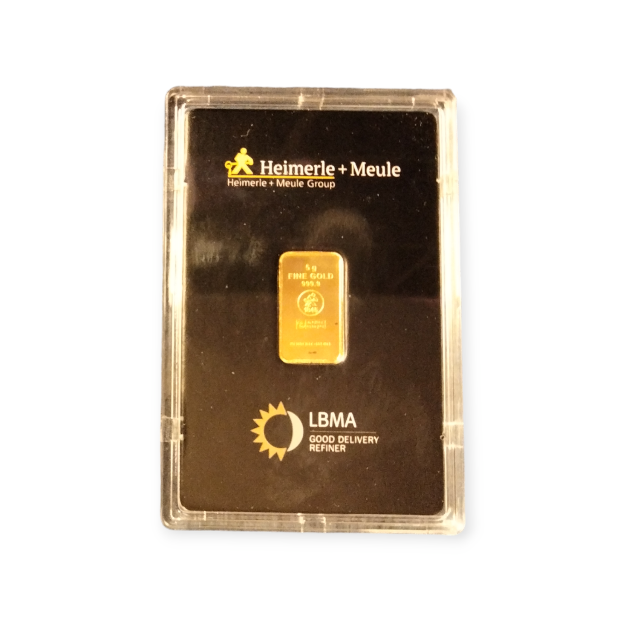 5g gold bar minted by Heimerle + Meule