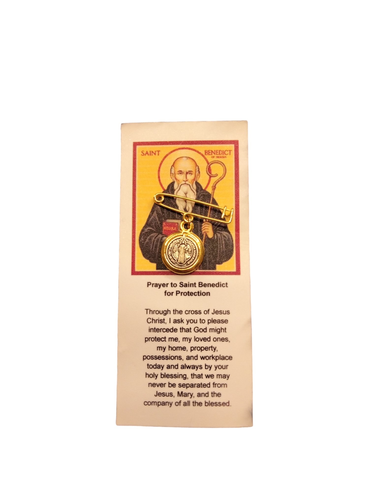 Original Anti-usog St. Benedict Miraculous Medal Amulet Babies Pin and for adults too for protection for Anti-usog anti-Balis etc. for against evil 1.3cm wide