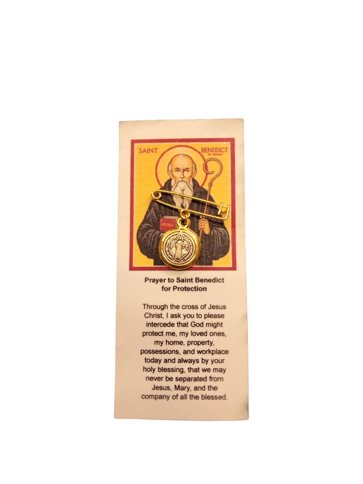 Original Anti-usog St. Benedict Miraculous Medal Amulet Babies Pin and for adults too for protection for Anti-usog anti-Balis etc. for against evil 1.3cm wide